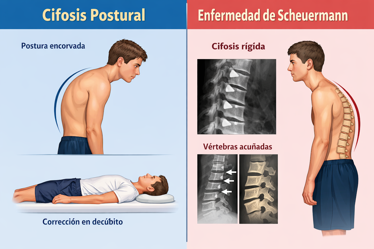 Comparación entre cifosis postural flexible y enfermedad de Scheuermann rígida