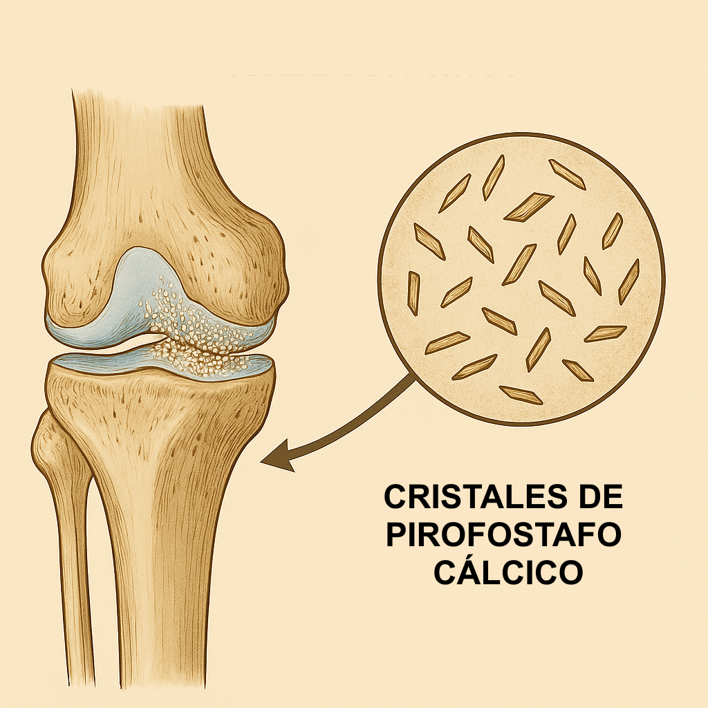 Cristales de pirofosfato cálcico en condrocalcinosis