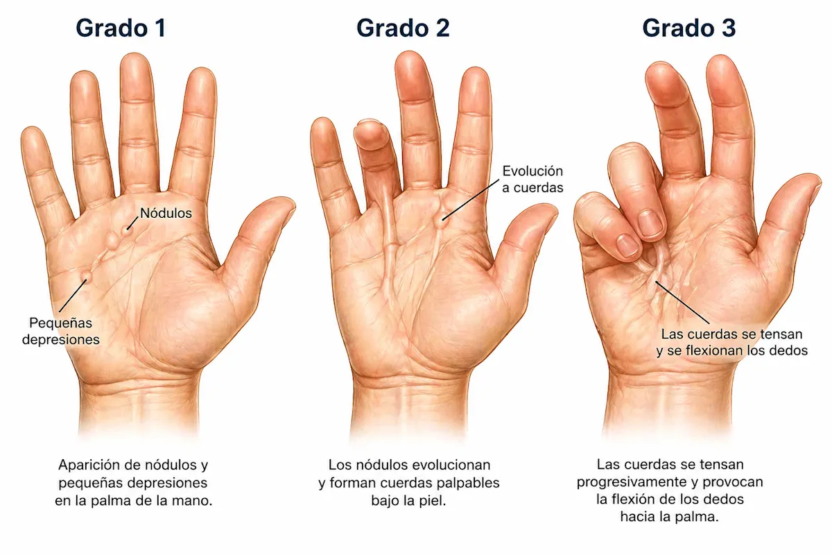 Grados de enfermedad de Dupuytren