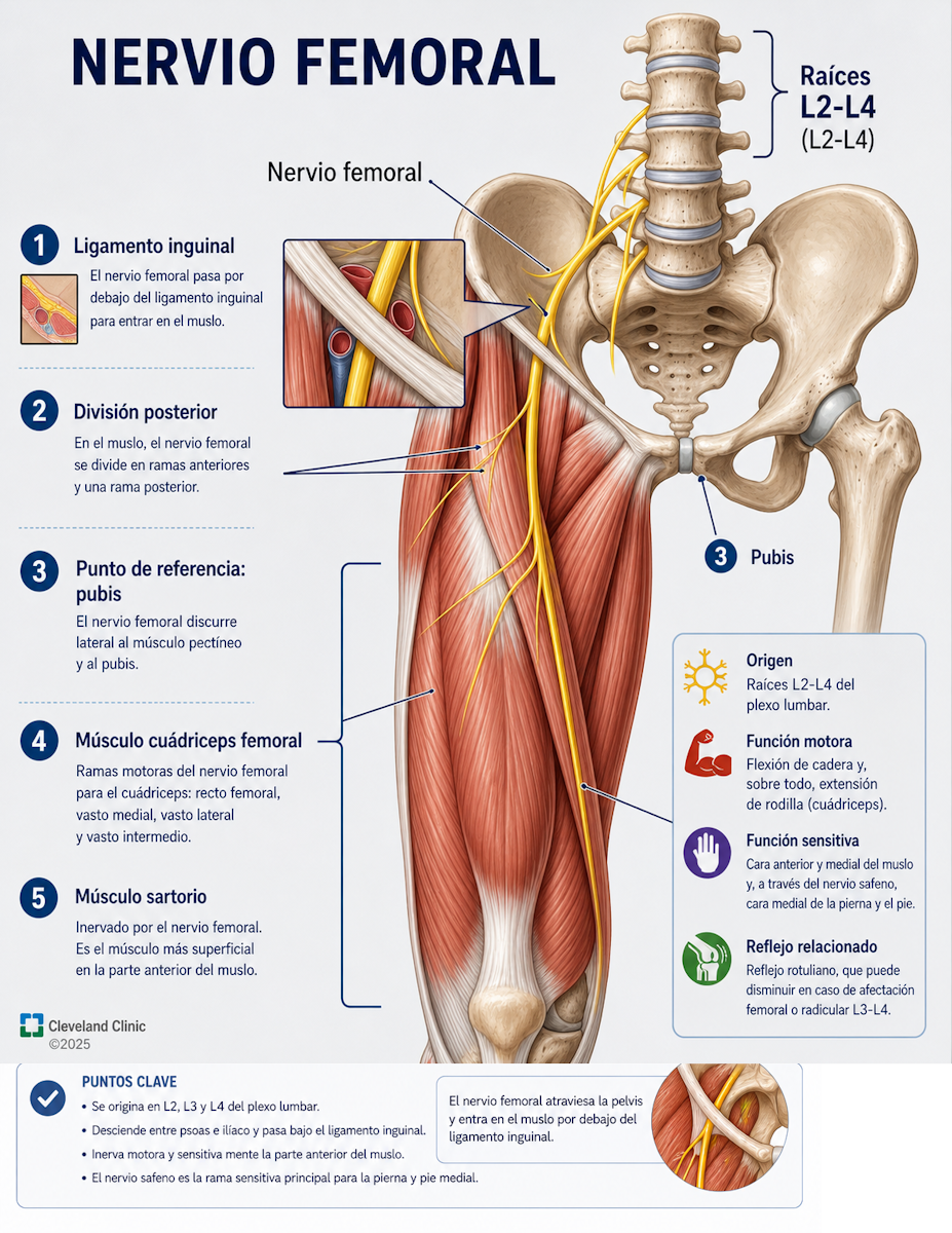 Anatomía del nervio femoral