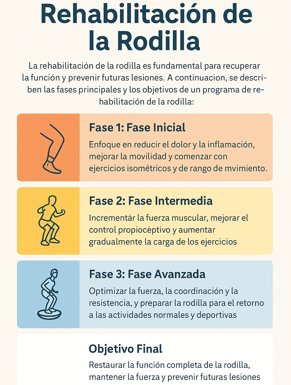 Ejercicios de rehabilitación de rodilla
