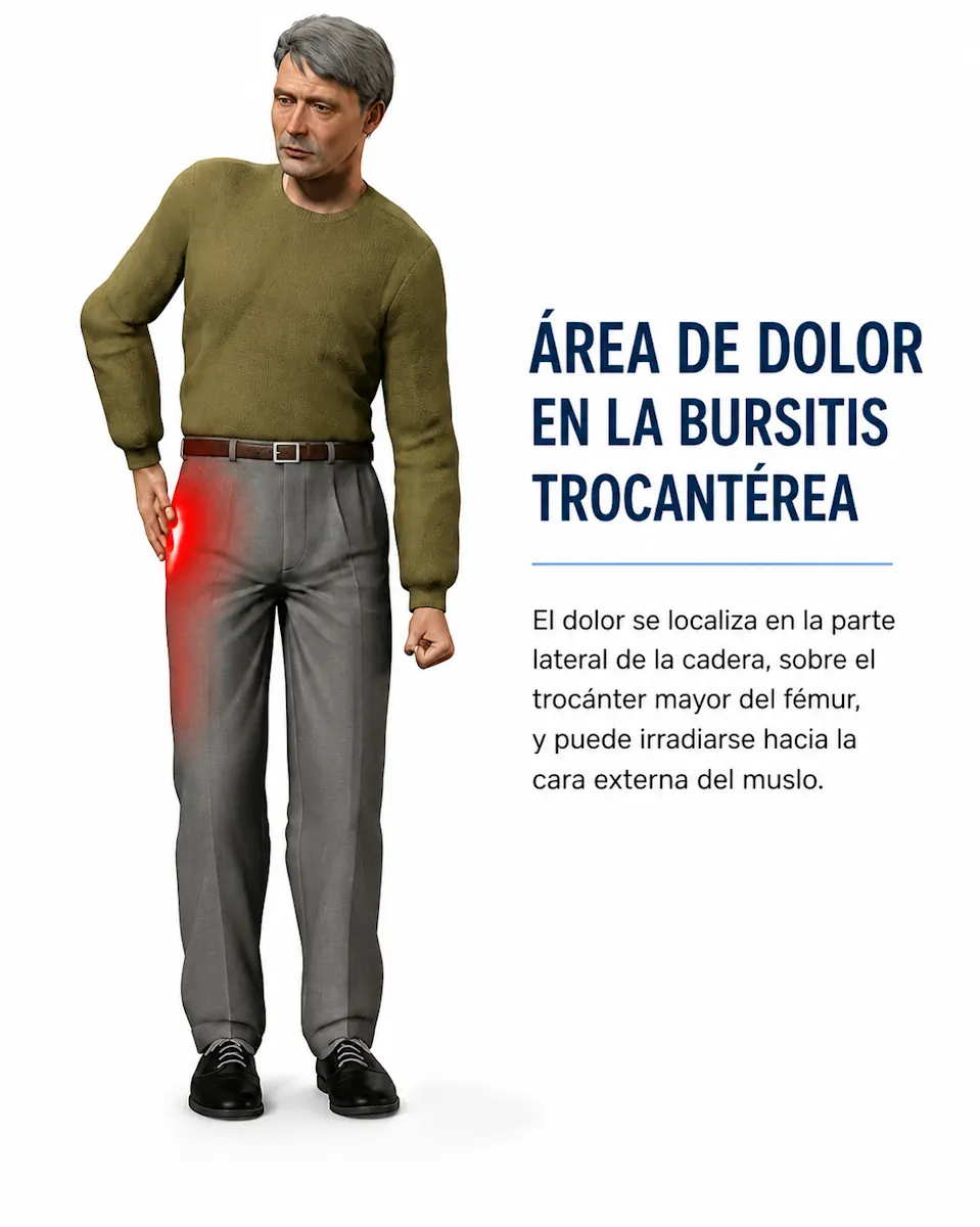 Dolor lateral de cadera en la bursitis trocantérea