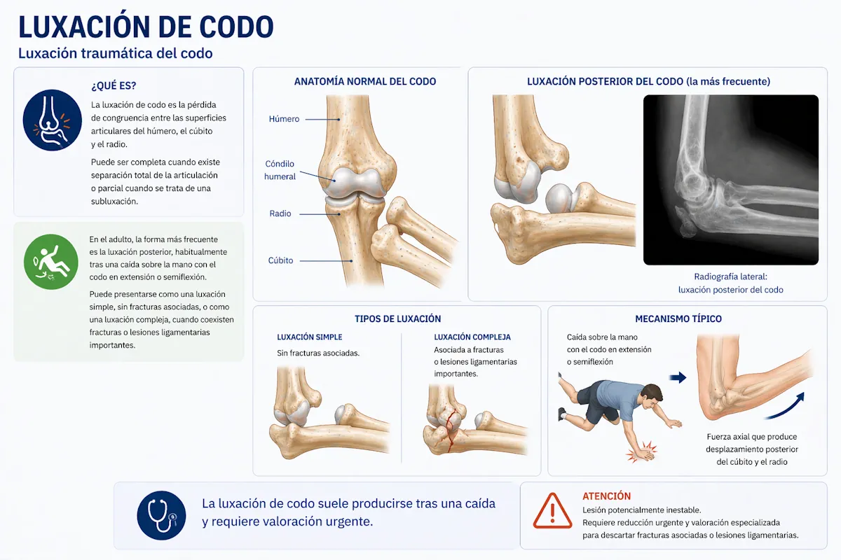 Luxación traumática del codo