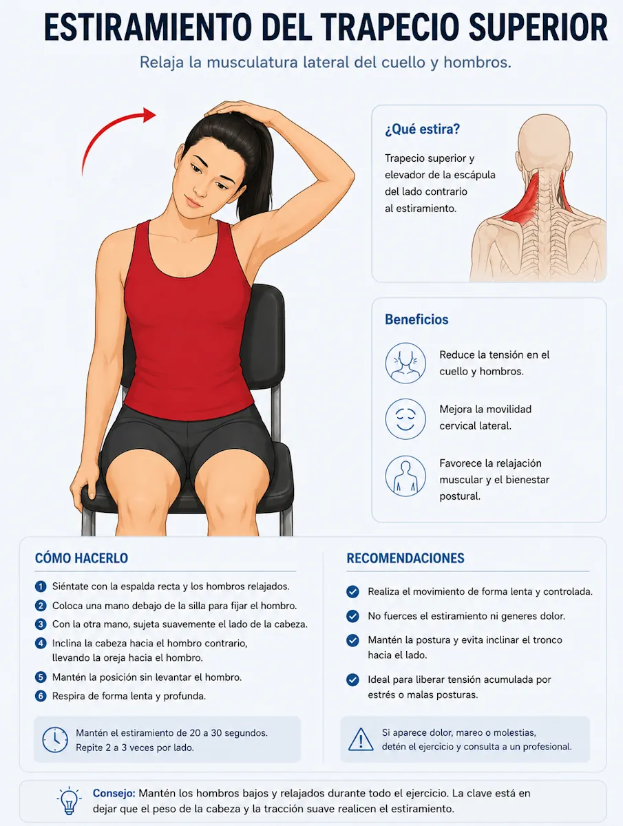 Estiramiento del trapecio superior