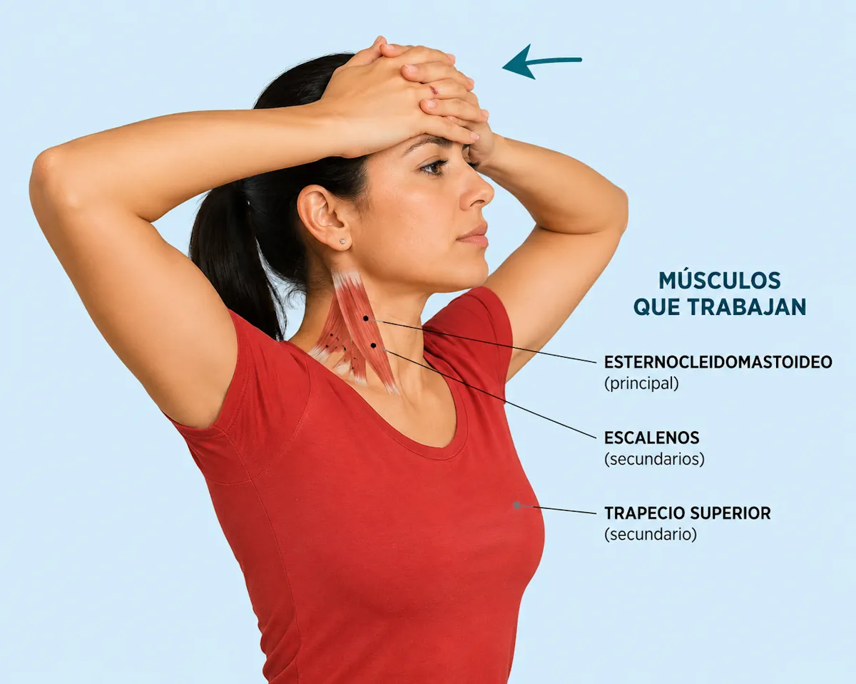 Flexión isométrica cervical