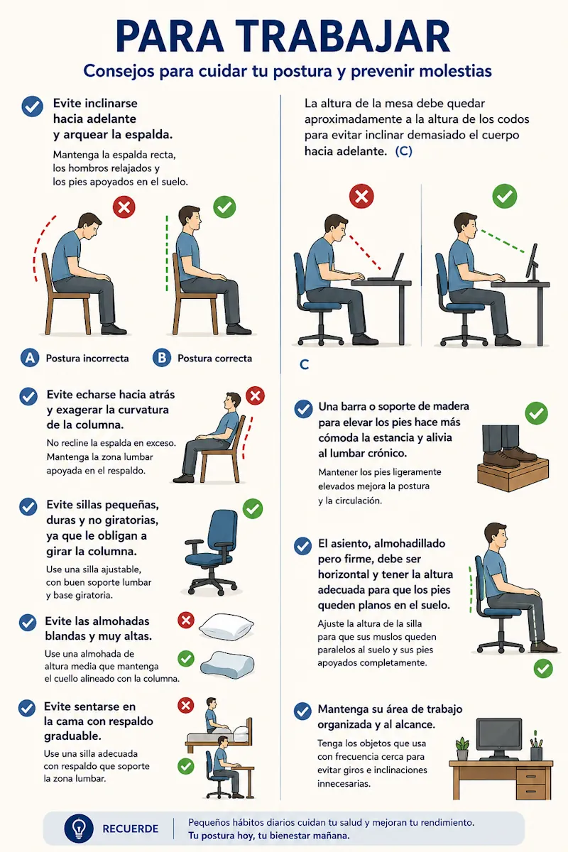 Postura correcta al sentarse