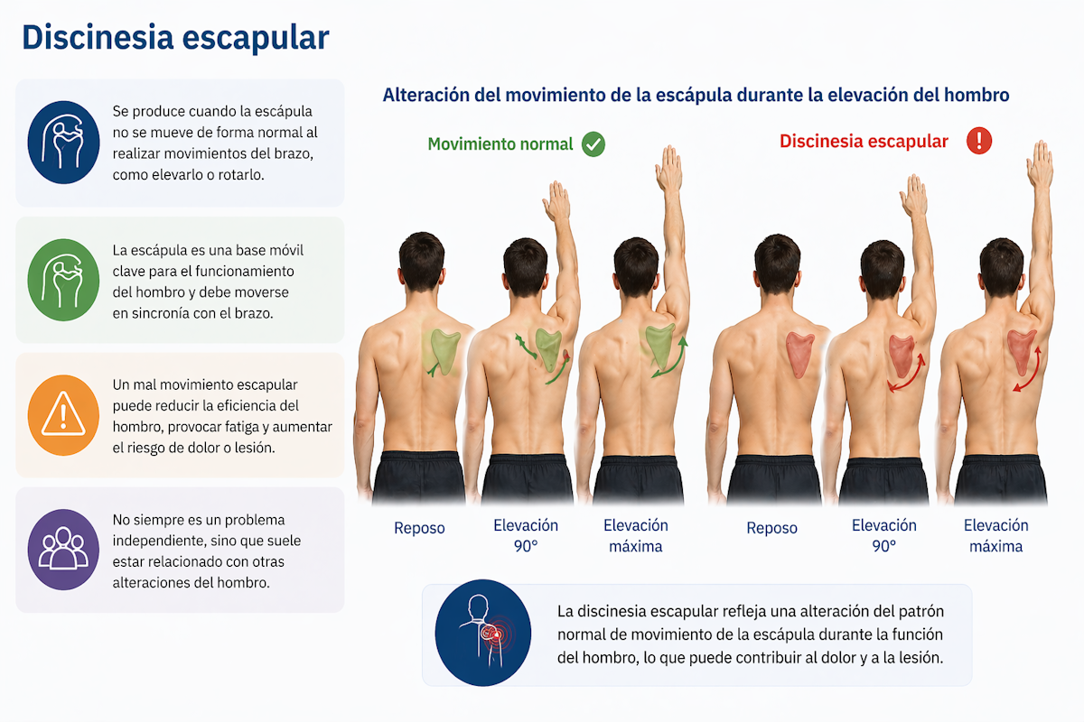 Alteración del movimiento de la escápula durante la elevación del hombro
