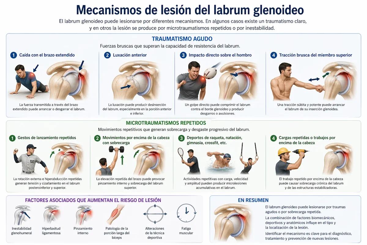 Mecanismos de lesión del labrum glenoideo