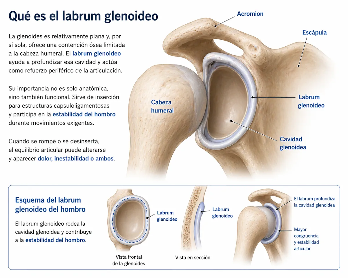 Esquema del labrum glenoideo del hombro
