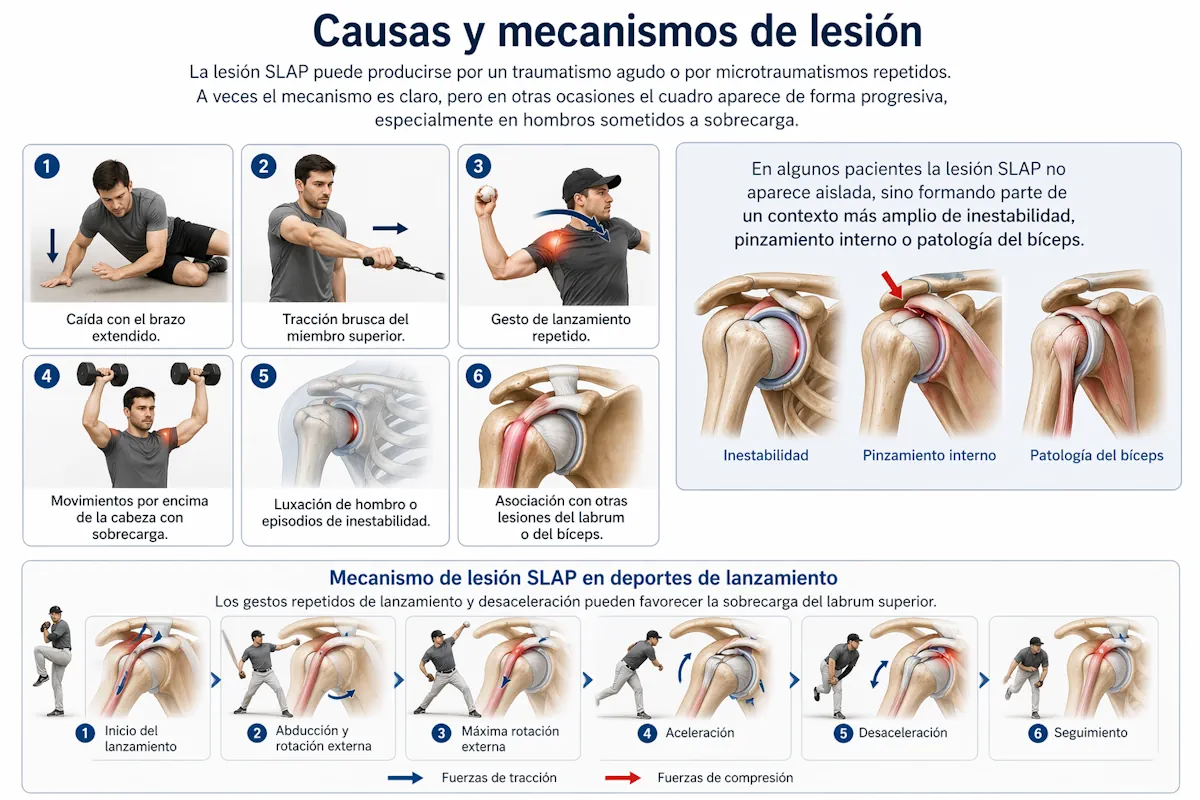 Mecanismo de lesión SLAP en deportes de lanzamiento