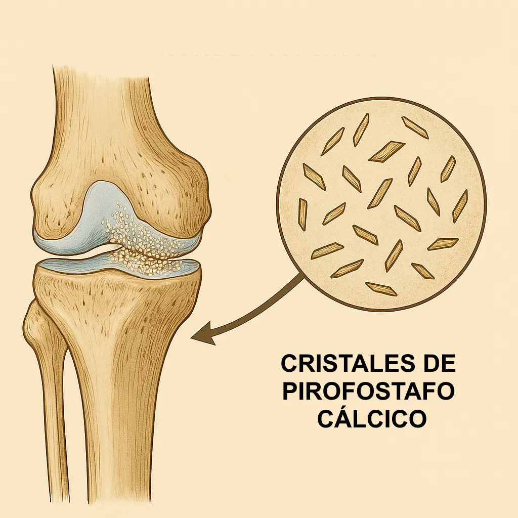 Cristales de pirofosfato cálcico en condrocalcinosis