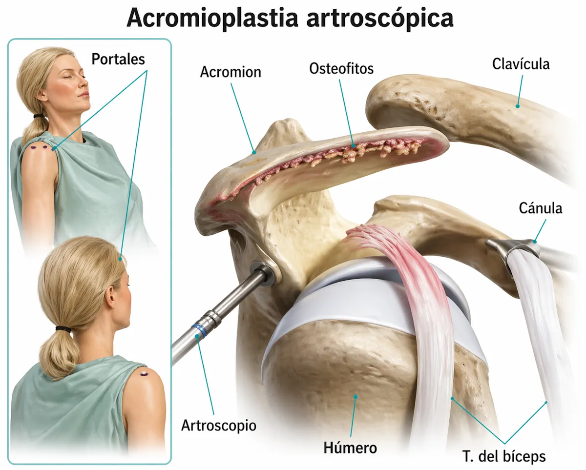 Acromioplastia del hombro paso 1