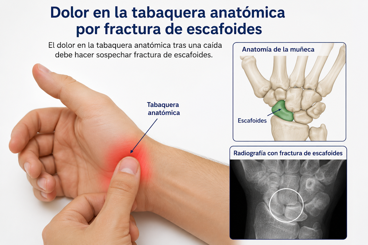 Dolor en la tabaquera anatómica por fractura de escafoides