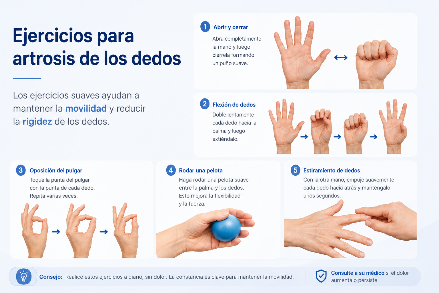 Ejercicios para artrosis de los dedos