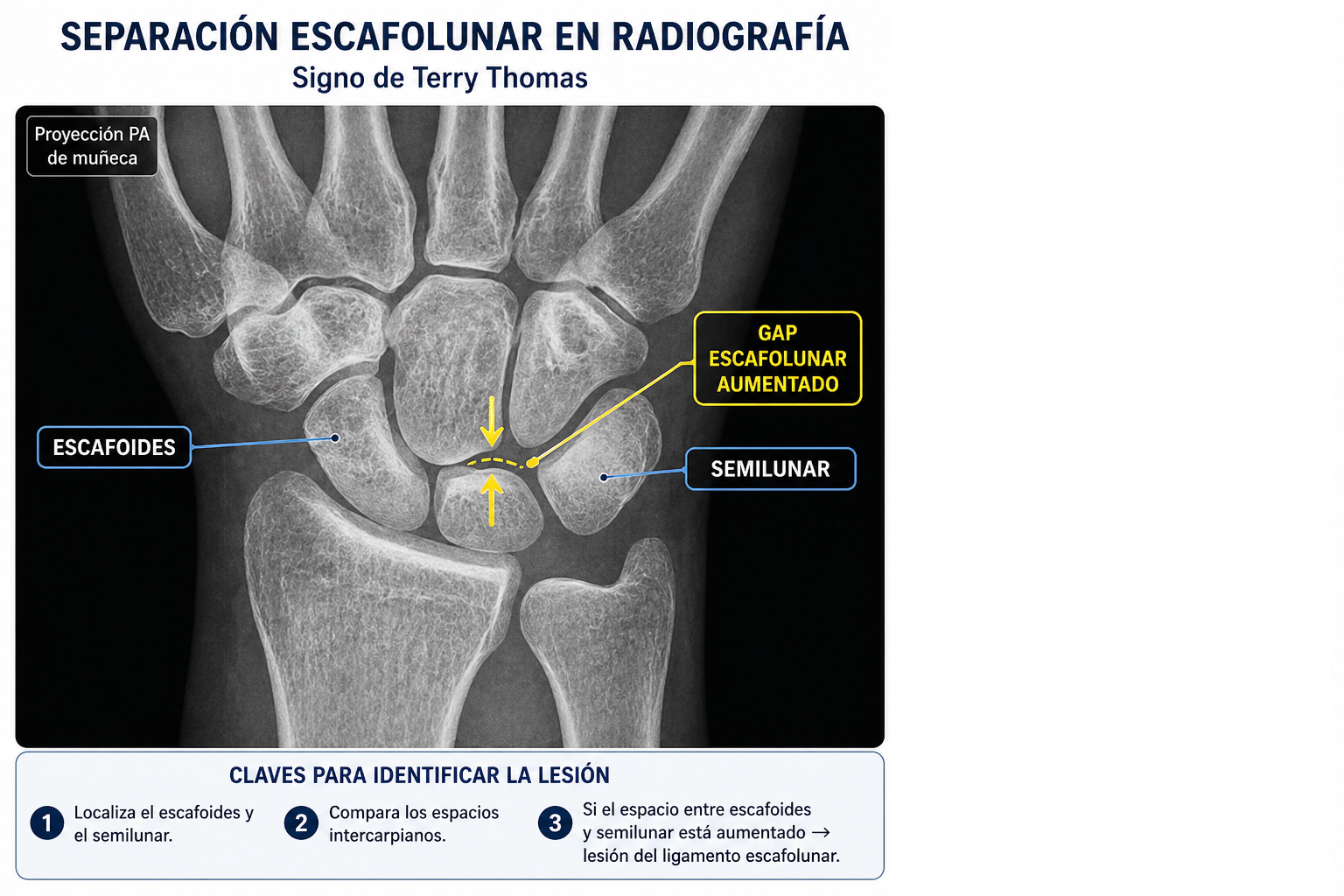 Ligamento escafolunar en la muñeca
