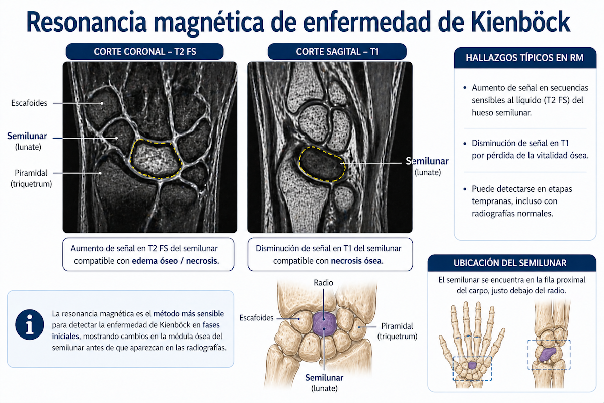 Resonancia magnética de enfermedad de Kienböck