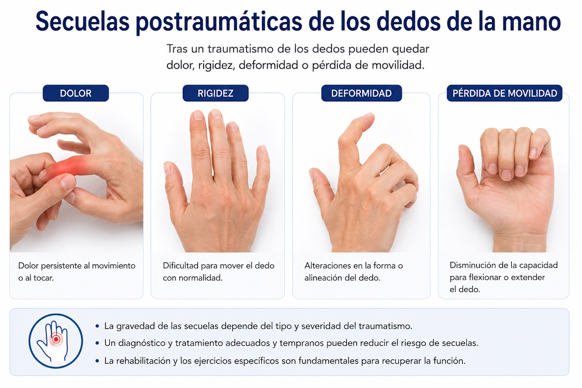 Secuelas postraumáticas de los dedos de la mano