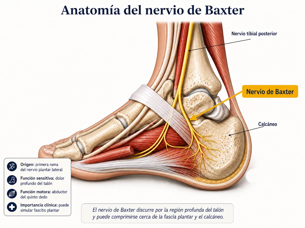 Anatomía del nervio de Baxter en el talón