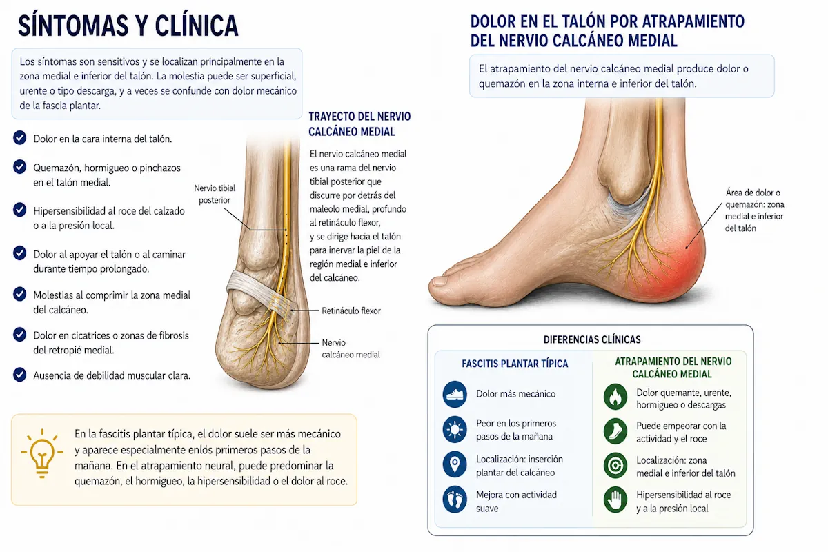 Dolor en el talón por atrapamiento del nervio calcáneo medial