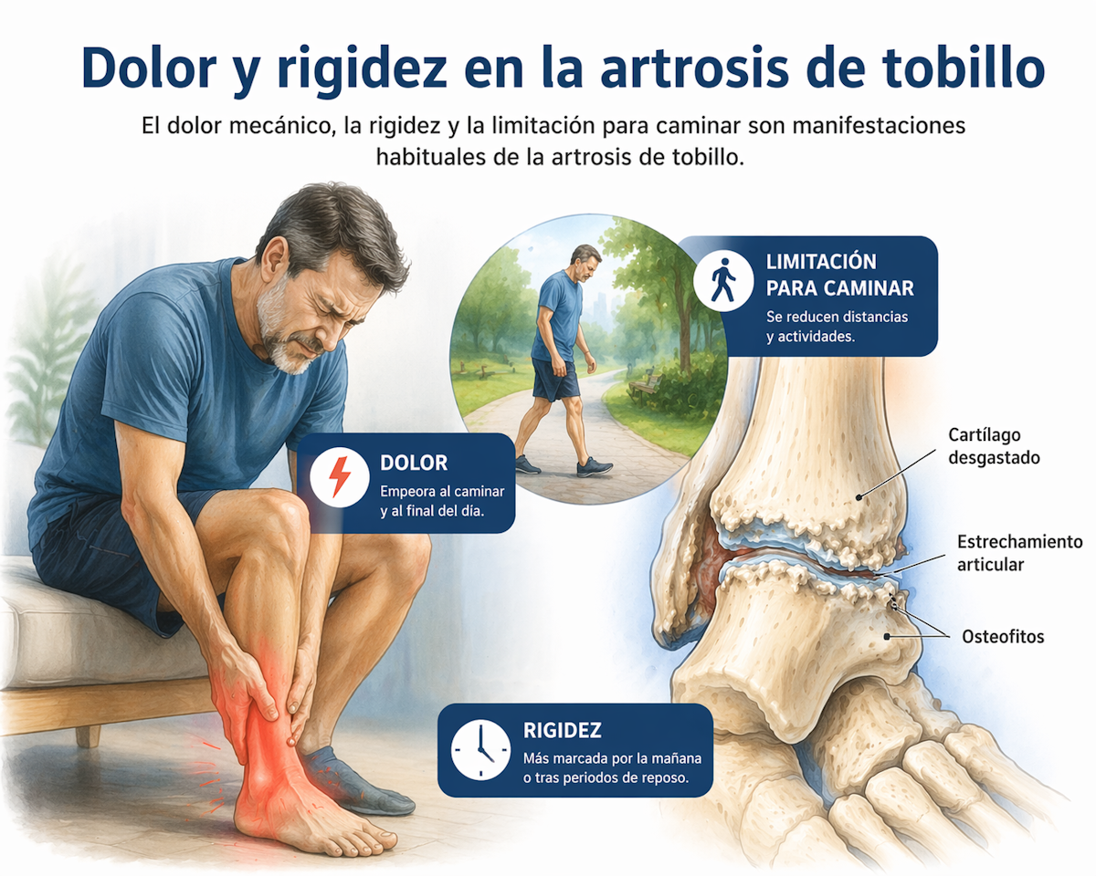 Dolor y rigidez en la artrosis de tobillo