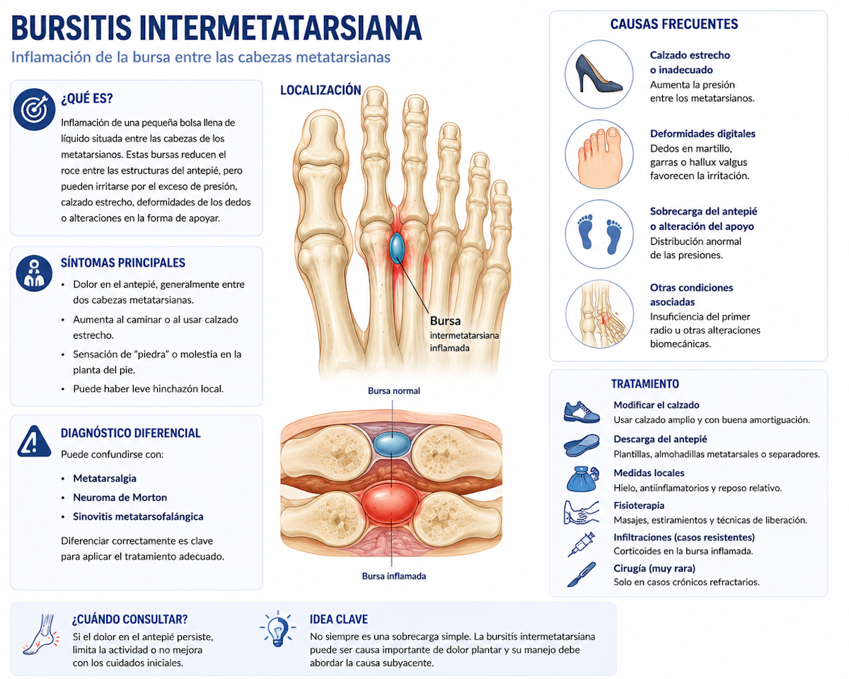 Bursitis intermetatarsiana en el antepié