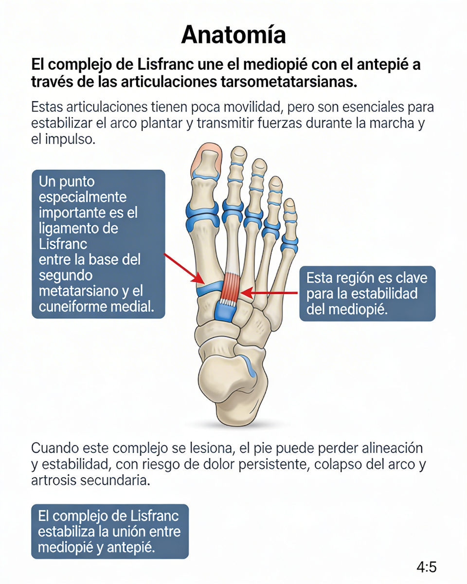 Anatomía del complejo de Lisfranc en el mediopié