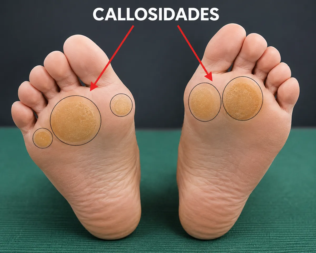 Hiperqueratosis plantar por sobrecarga de los metatarsianos centrales