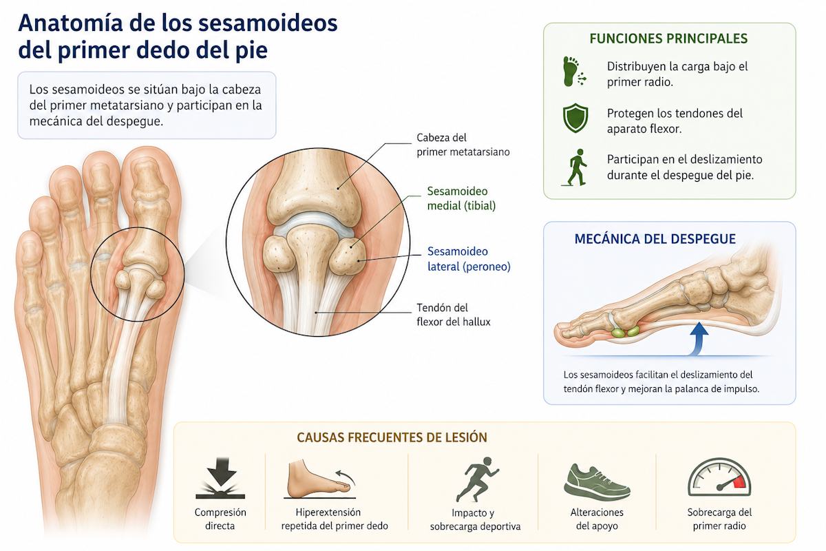 Anatomía de los sesamoideos del primer dedo del pie
