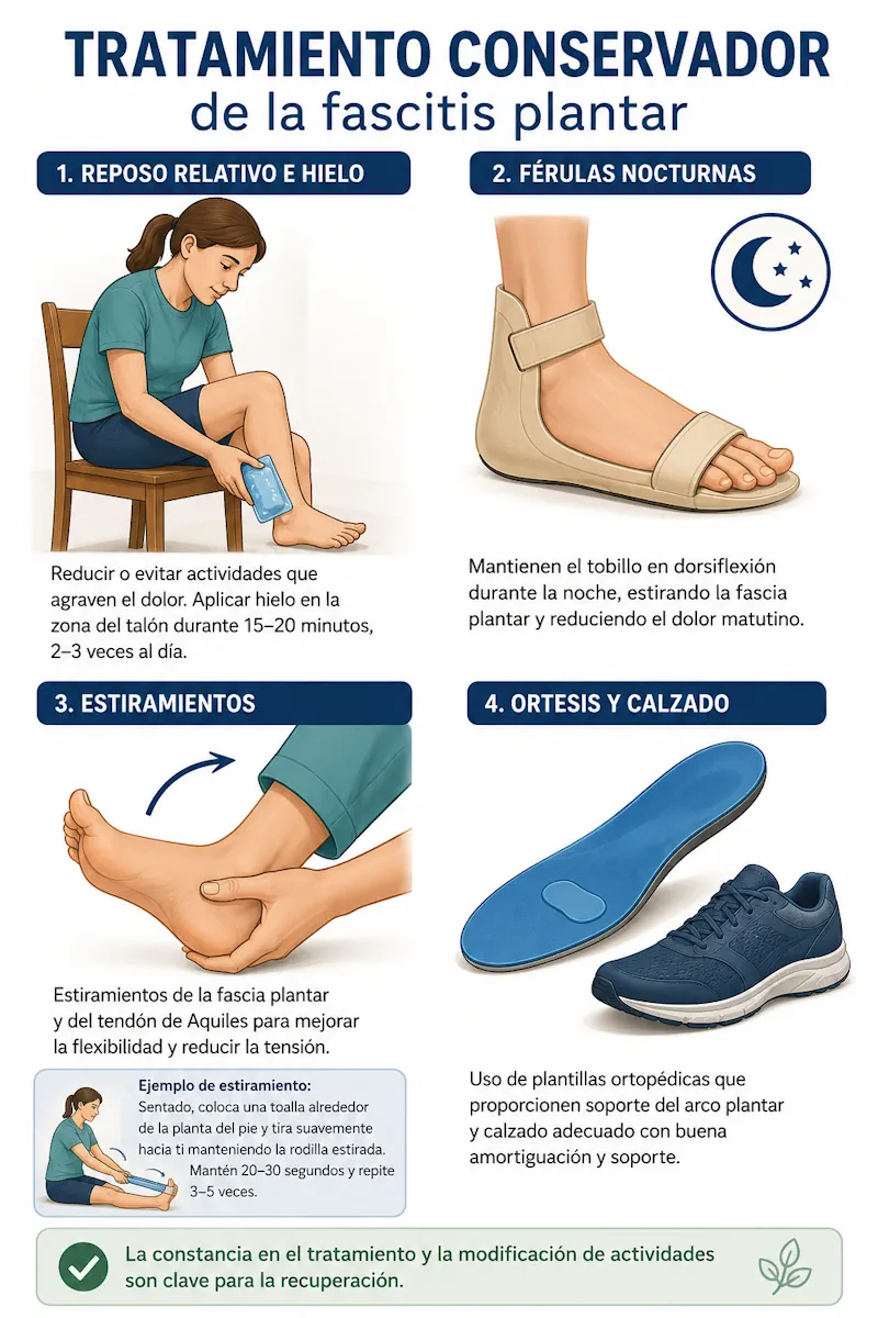 Tratamiento conservador de la fascitis plantar
