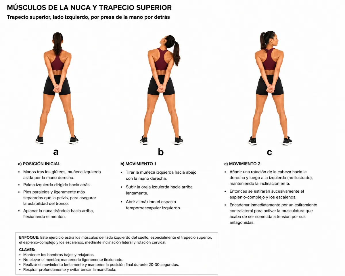 Estiramiento de nuca y trapecio superior izquierdo