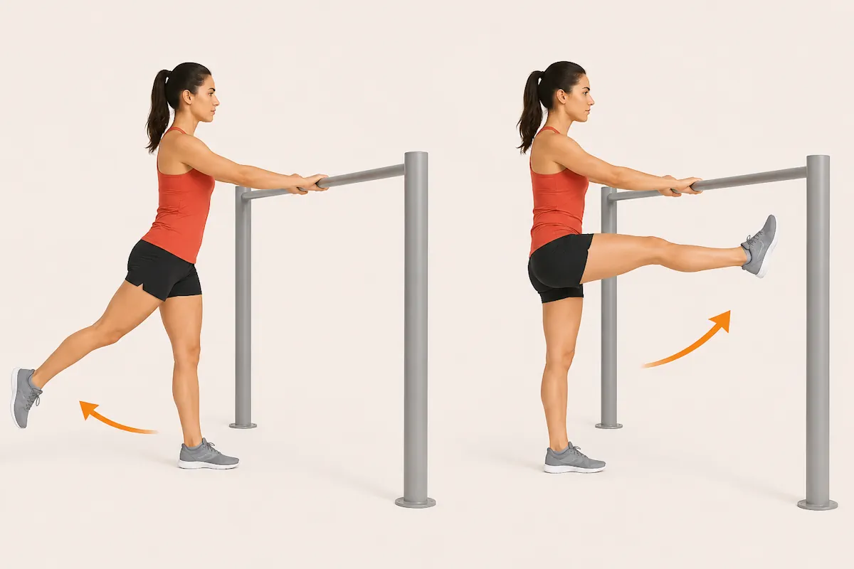 Balanceos de piernas con impulso