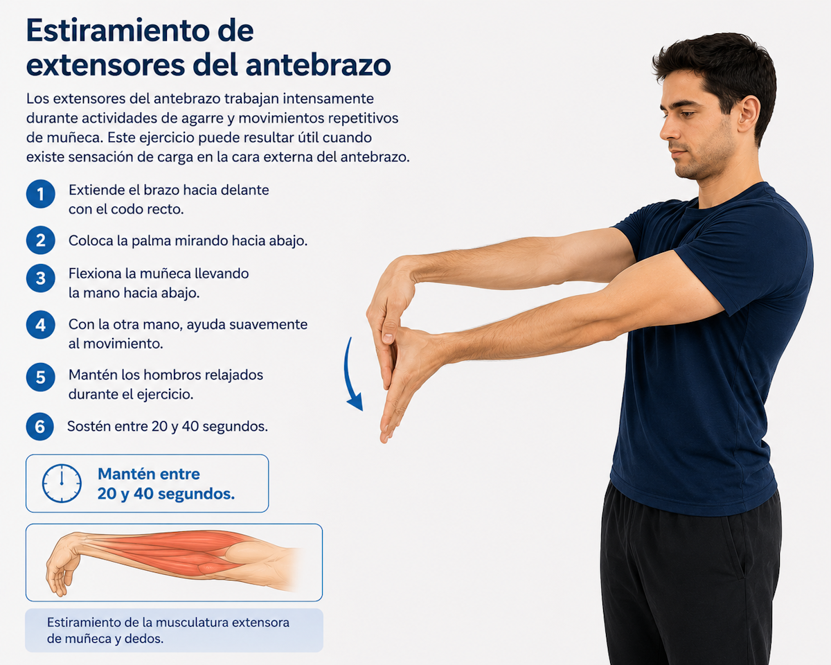 Estiramiento de extensores del antebrazo