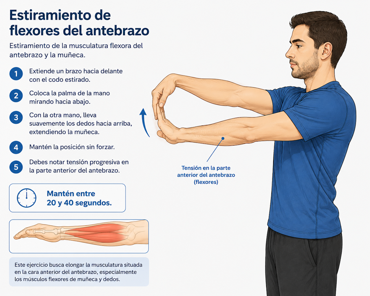 Estiramiento de flexores del antebrazo