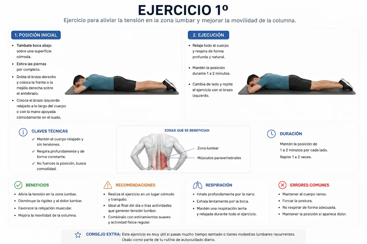 Ejercicio dorsolumbar posición inicial