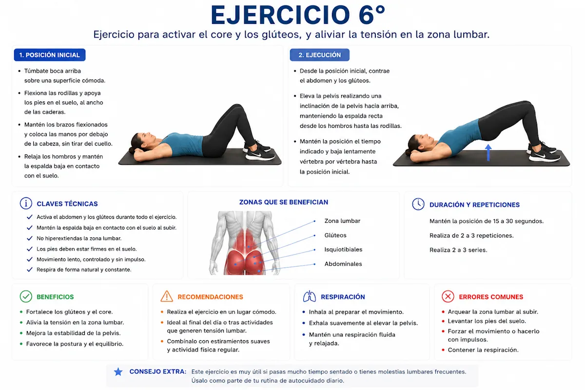 Ejercicio dorsolumbar ejecución