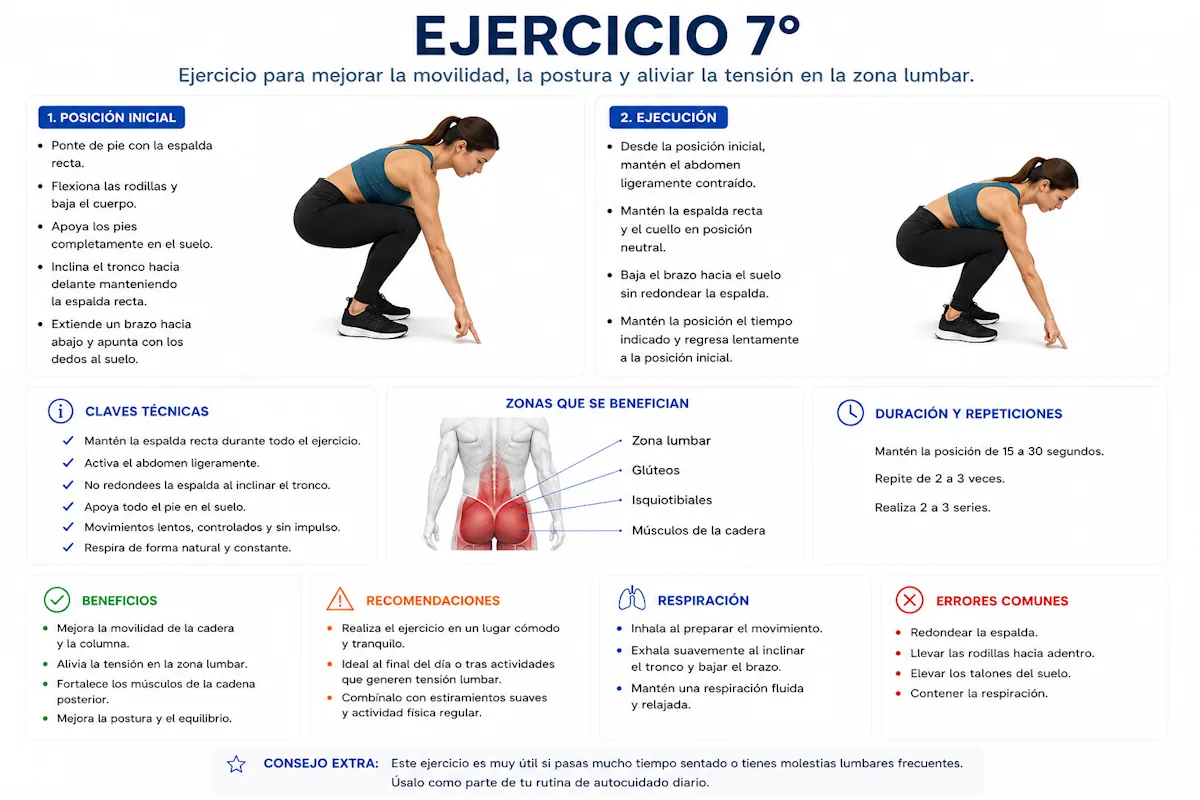 Ejercicio dorsolumbar ejecución