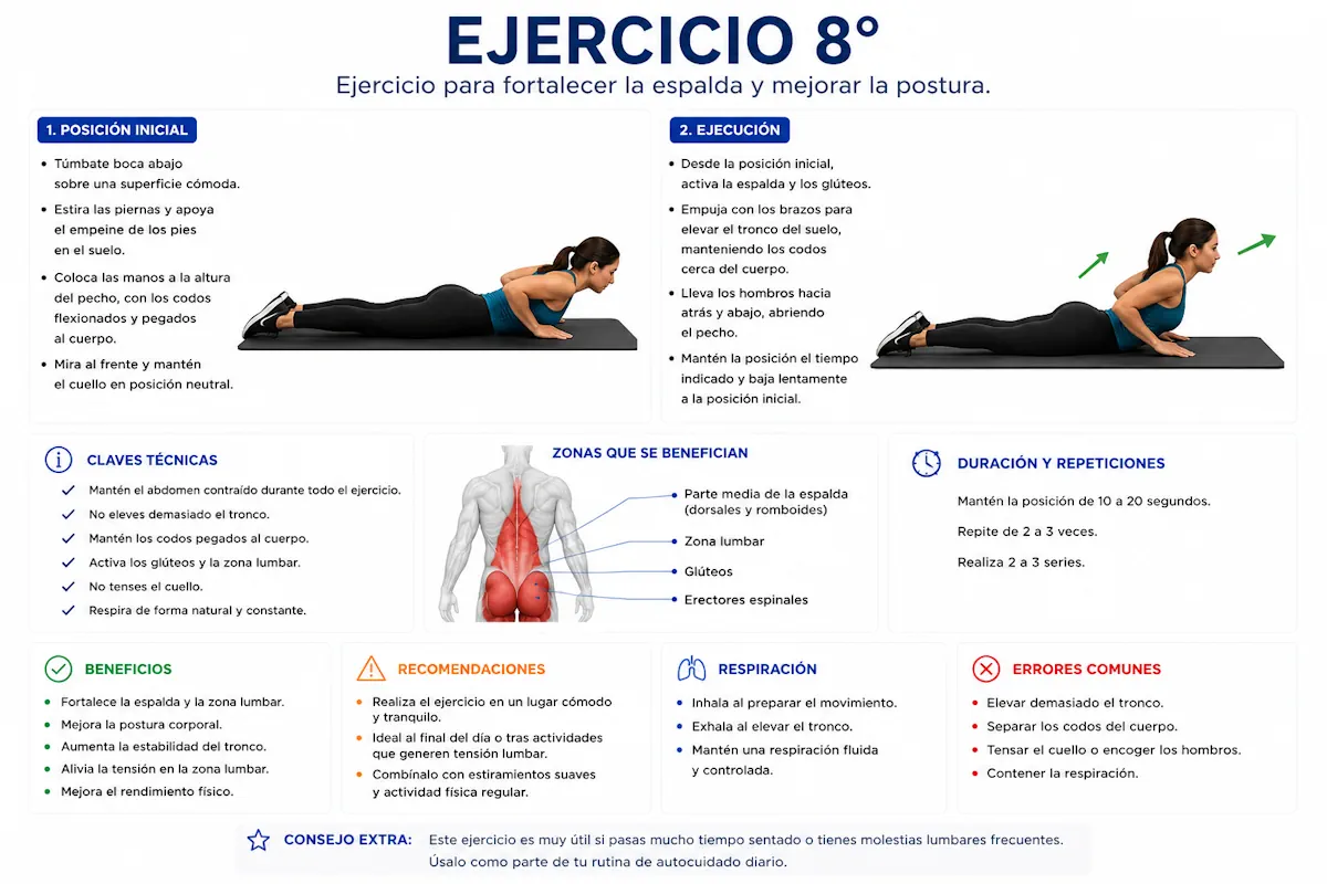 Ejercicio dorsolumbar ejecución