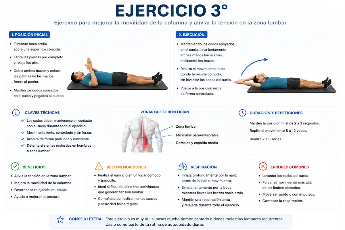 Ejercicio dorsolumbar ejecución
