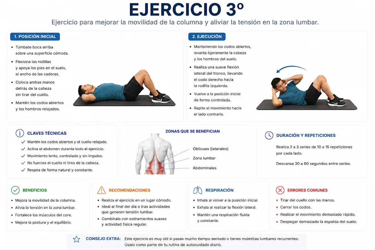 Ejercicio dorsolumbar posición inicial