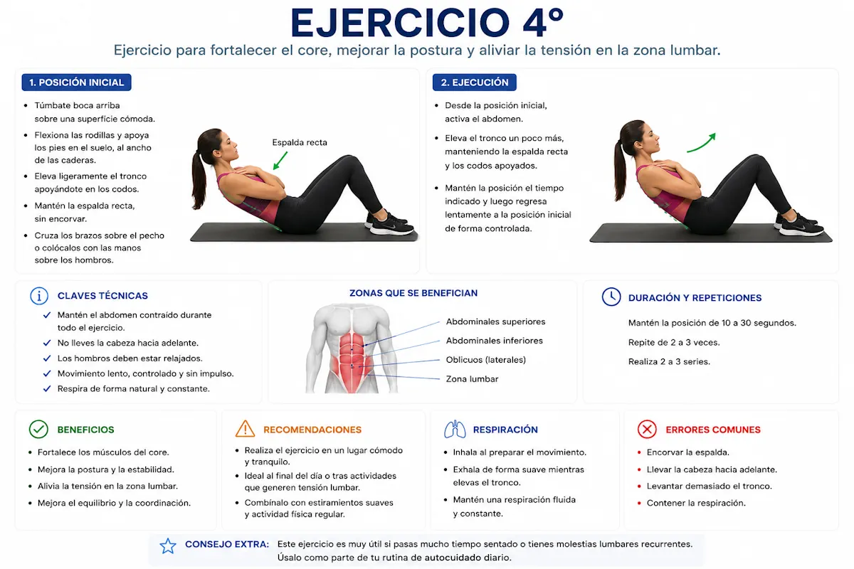 Ejercicio dorsolumbar ejecución