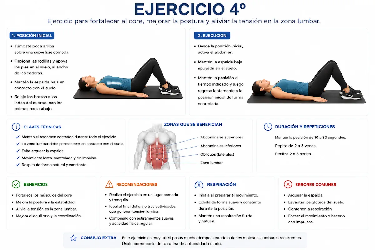 Ejercicio dorsolumbar posición inicial