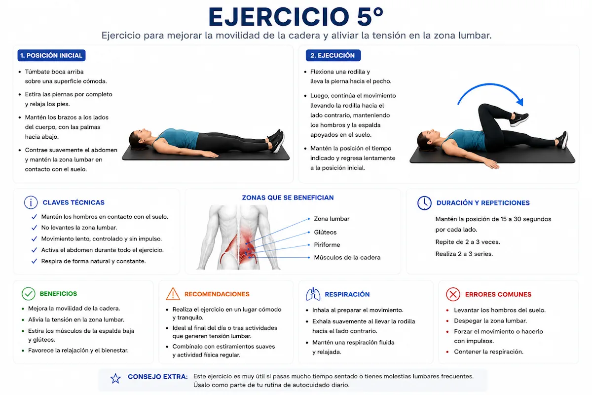 Ejercicio dorsolumbar ejecución