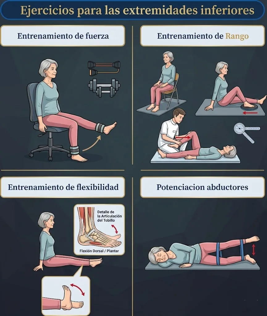 Ejercicios de rehabilitación de miembros inferiores