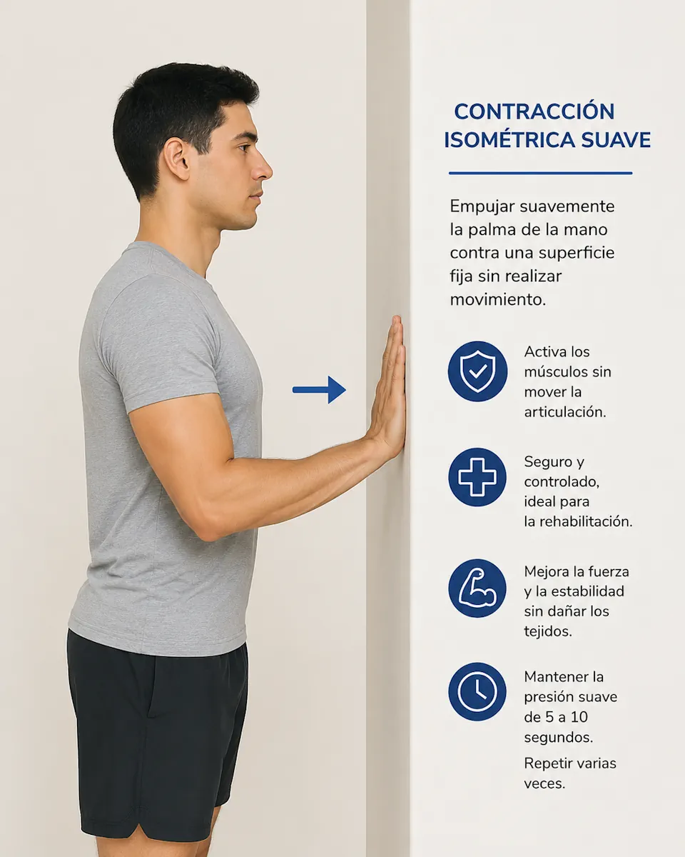 Ejercicio isométrico suave para el hombro