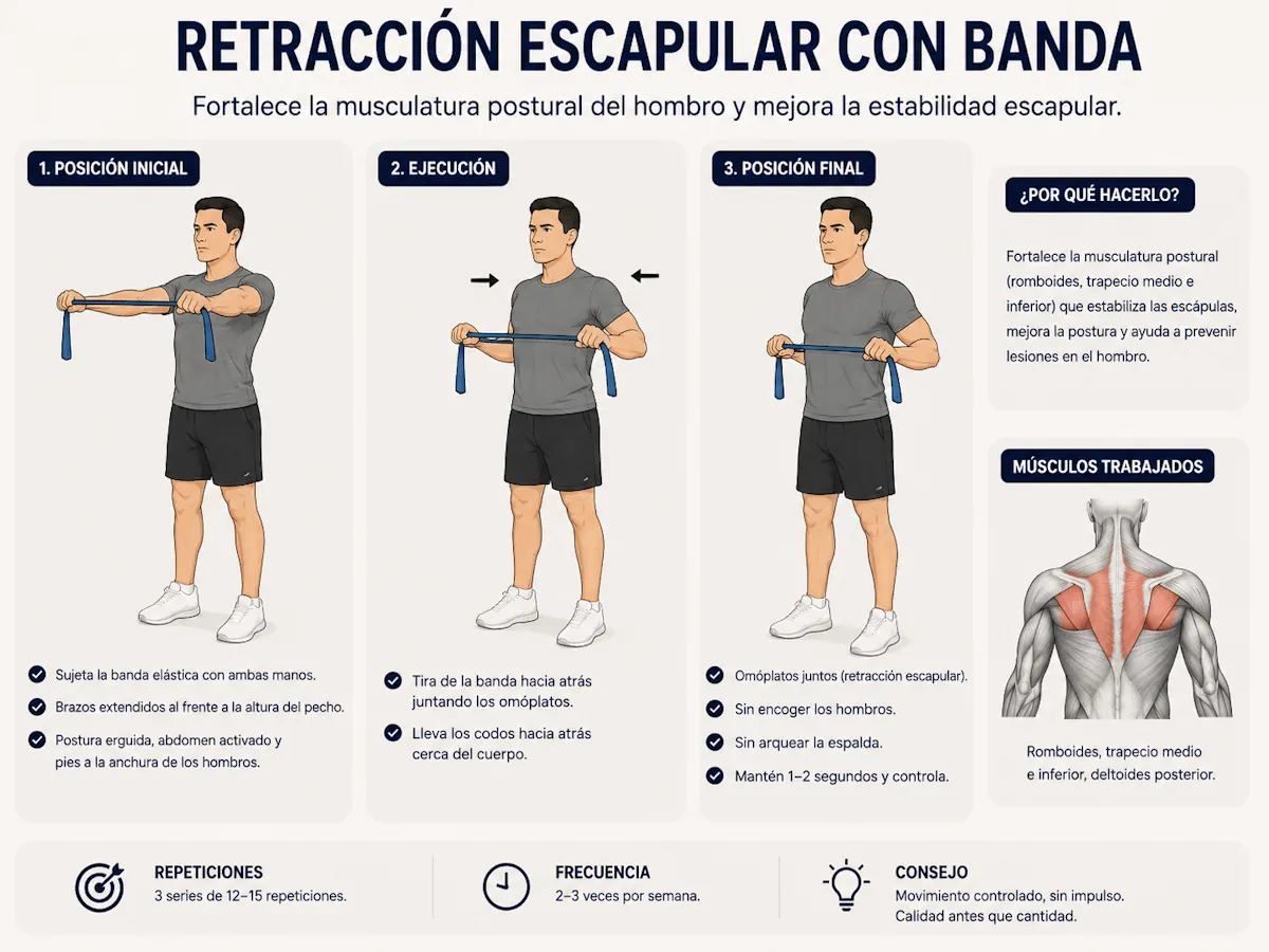 Retracción escapular con banda elástica
