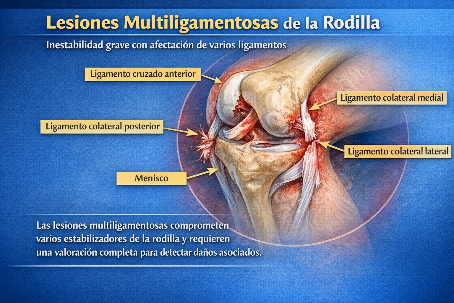Inestabilidad grave de rodilla con afectación de varios ligamentos