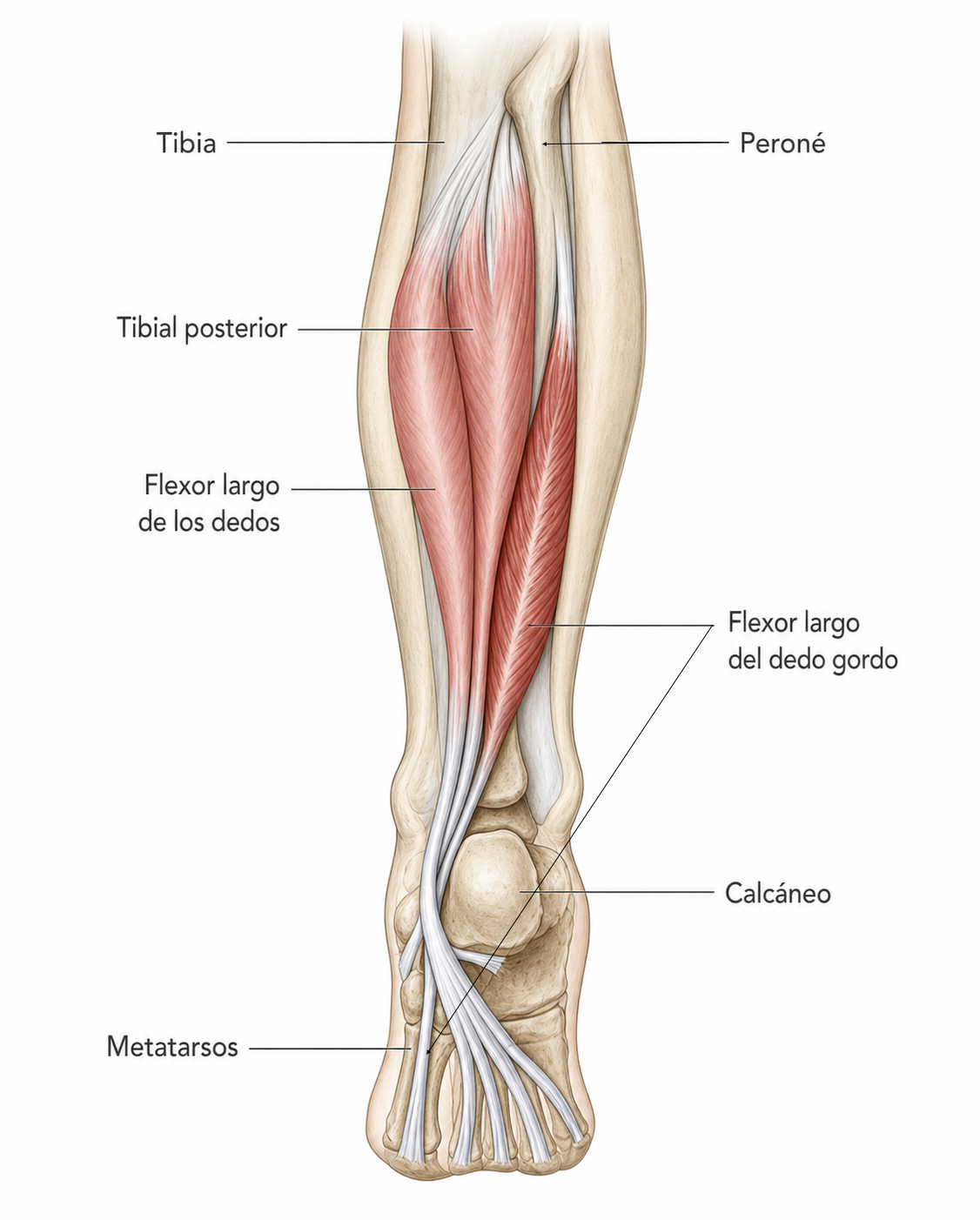 Anatomía del flexor largo del dedo gordo