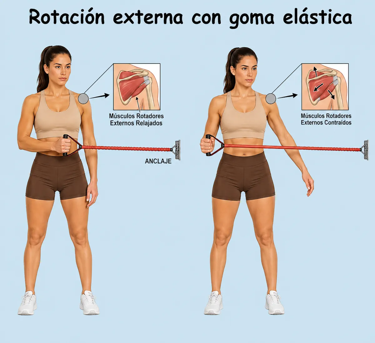 Rotación externa con banda elástica