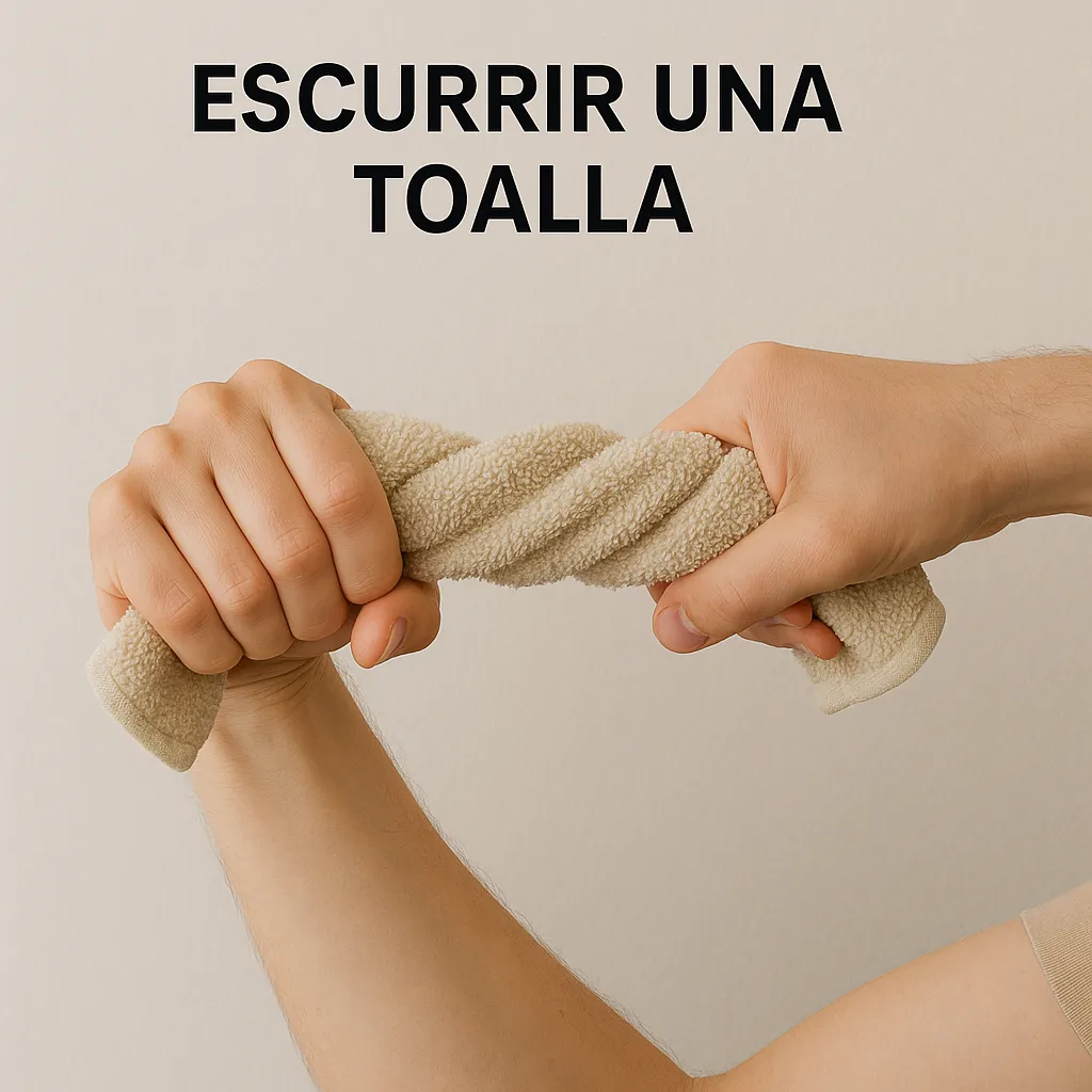 Ejercicio con toalla para epicondilitis